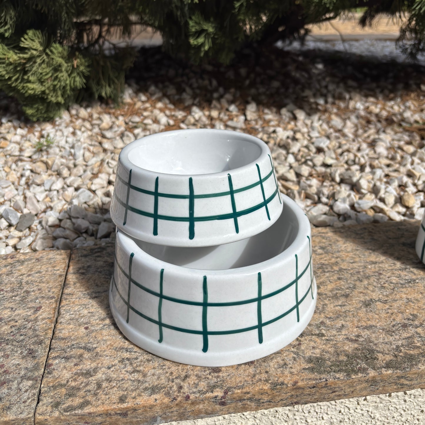 Comedouro quadriculado verde dogmatch - PET