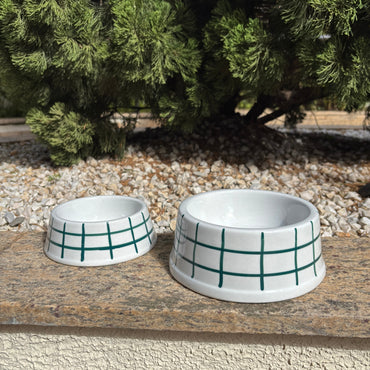 Comedouro quadriculado verde dogmatch - PET