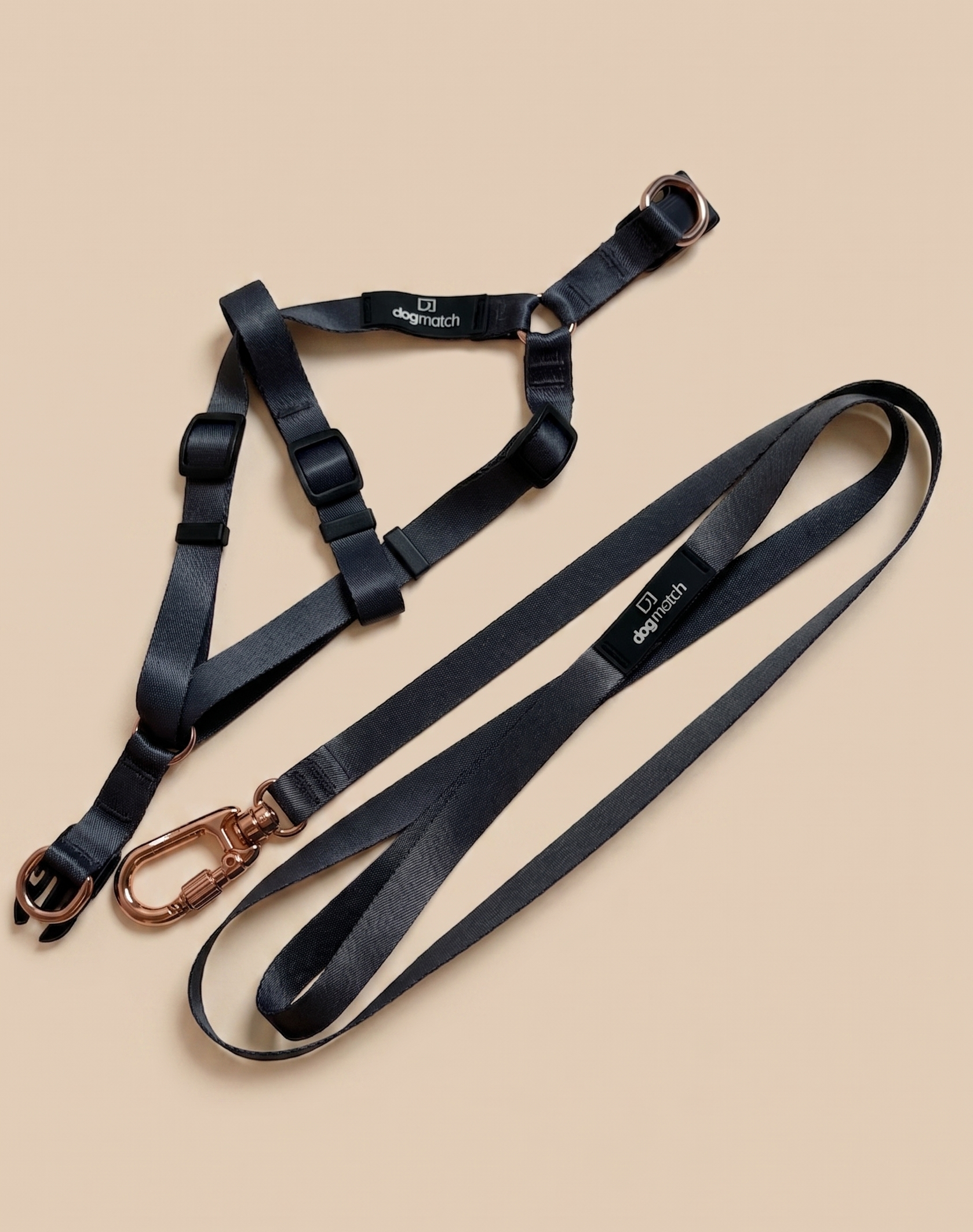 Kit Peitoral com Guia Cinza – dogmatch PET