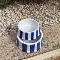 Comedouro listrado azul dogmatch - PET