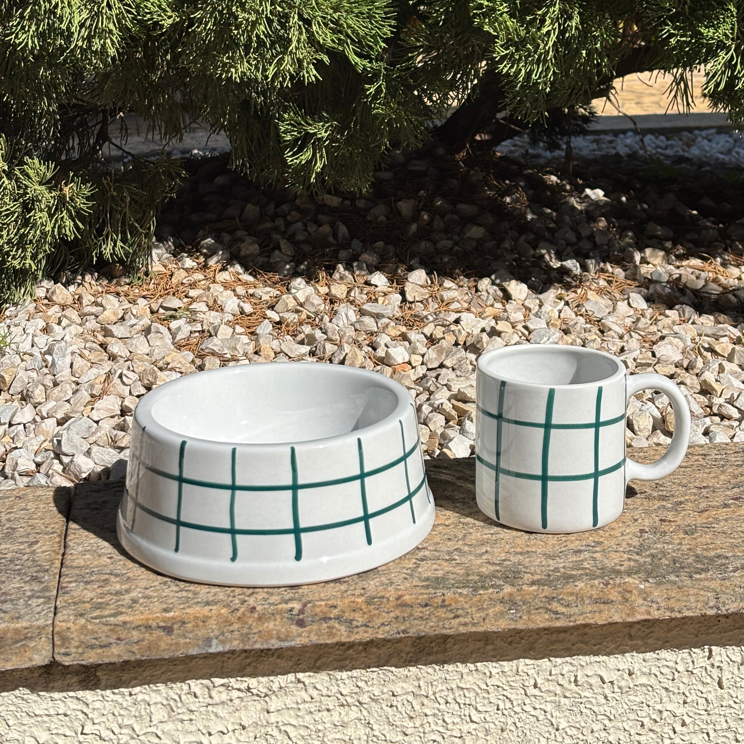 Comedouro quadriculado verde dogmatch - PET
